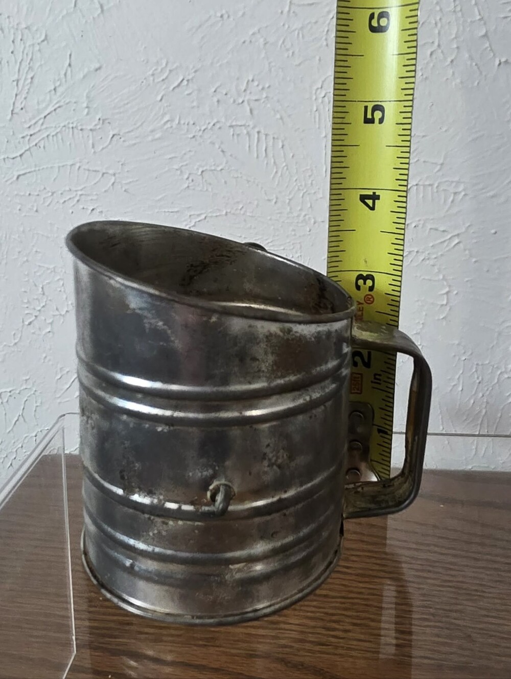 Primitive Metal Flour Sifter 1 Cup Antique Vintage Kitchen